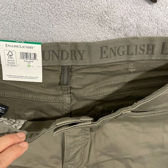 NEW English Laundry Mens 38X29 Khaki Slim Fit Stretch Pants Cotton Blend - Picture 5 of 10